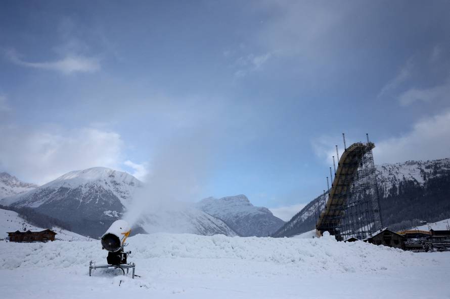 Snowfall in Livigno ahead of the Milano Cortina Winter Olympic Games 2026