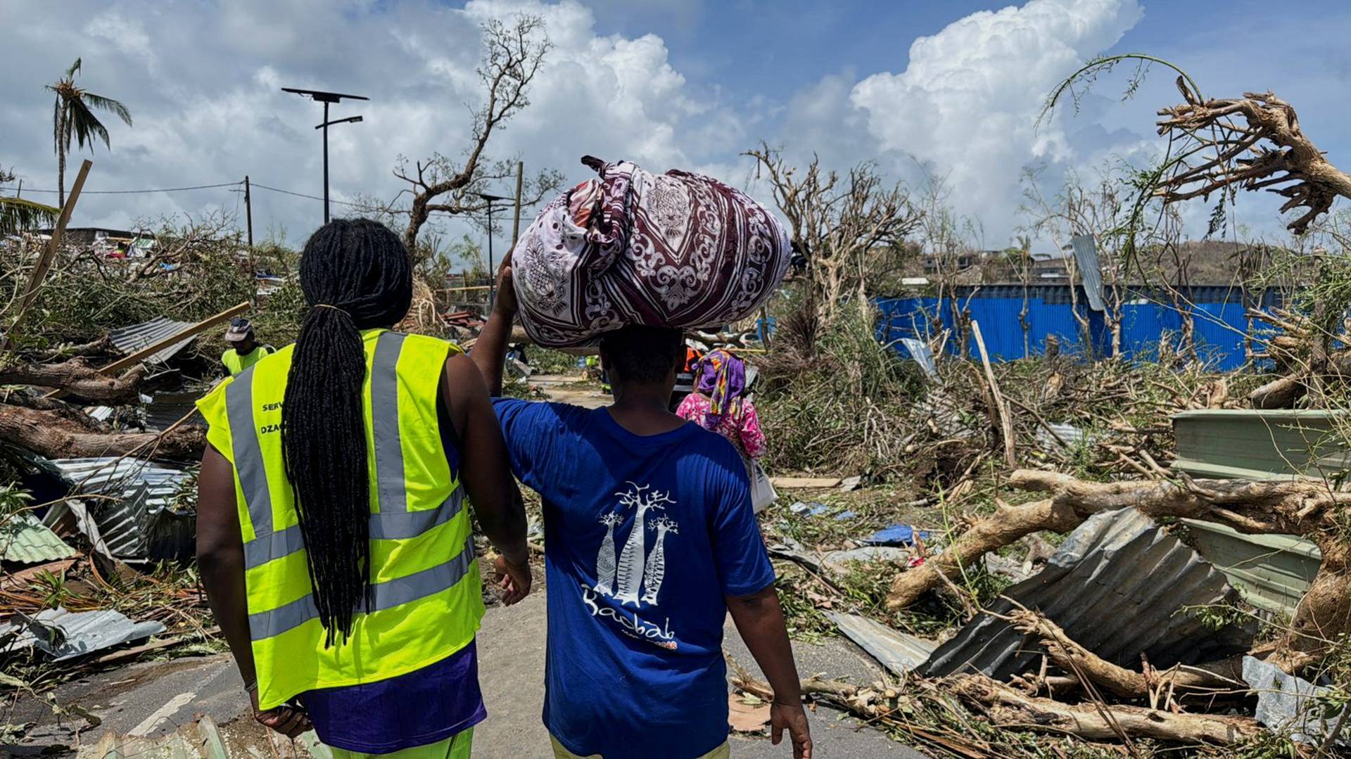 Aftermath of Cyclone Chido, in Mayotte