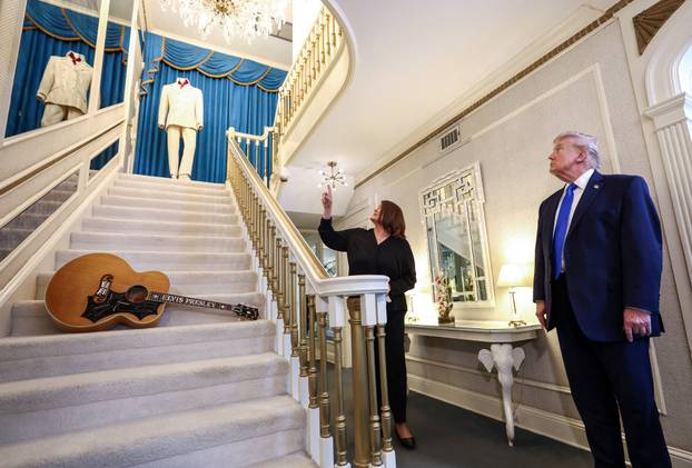 U.S. President Donald Trump visits Graceland, the home of Elvis Presley, in Memphis