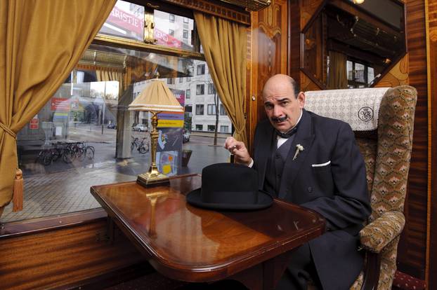 Orient-Express Pullman train carriage being used for Southbank Agatha Christie weekend, London, Britain  - 18 Nov 2010