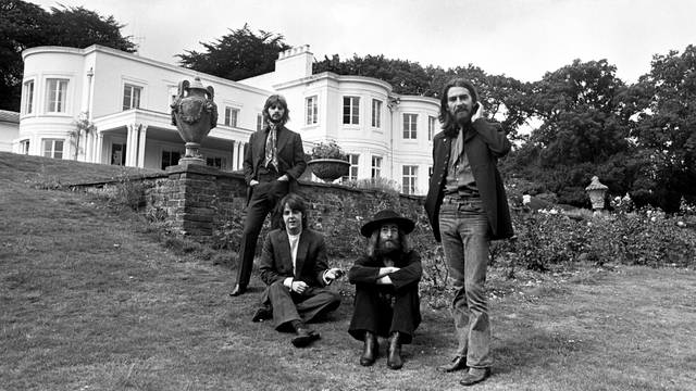 Members of the Beatles pose in Tittenhurst