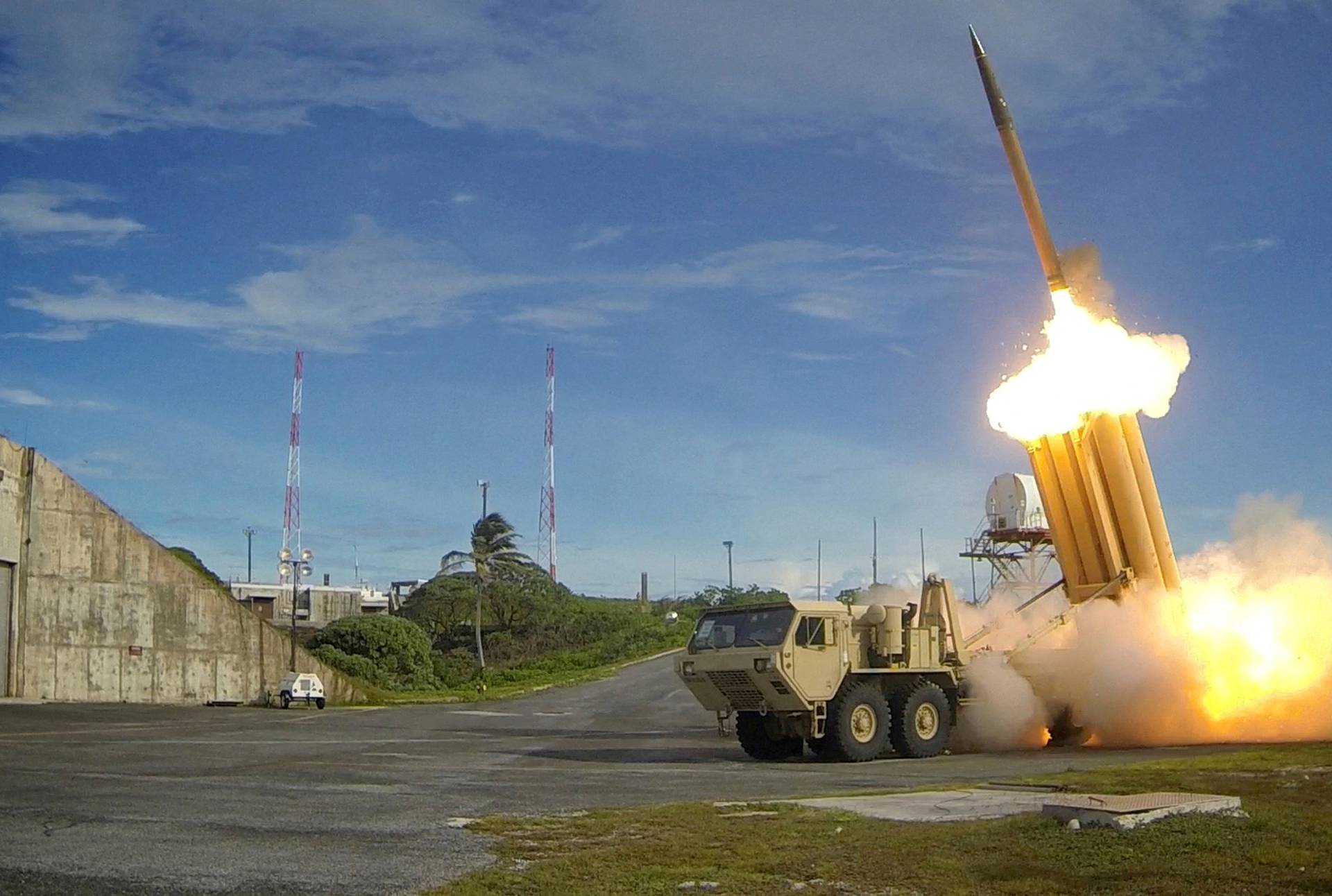 FILE PHOTO: A Terminal High Altitude Area Defense (THAAD) interceptor is launched during a successful intercept test