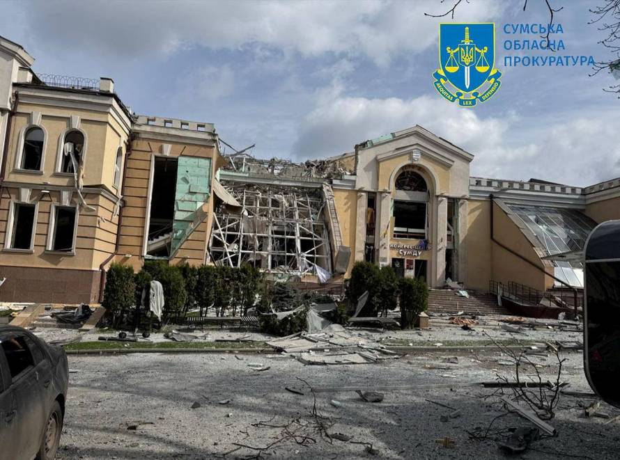 Aftermath of a Russian missile attack in Sumy