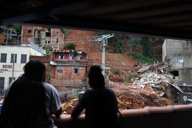 Aftermath of heavy rains in southeastern Brazil