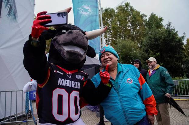 NFL fans gather before Miami Dolphins vs Washington Commanders match in Madrid