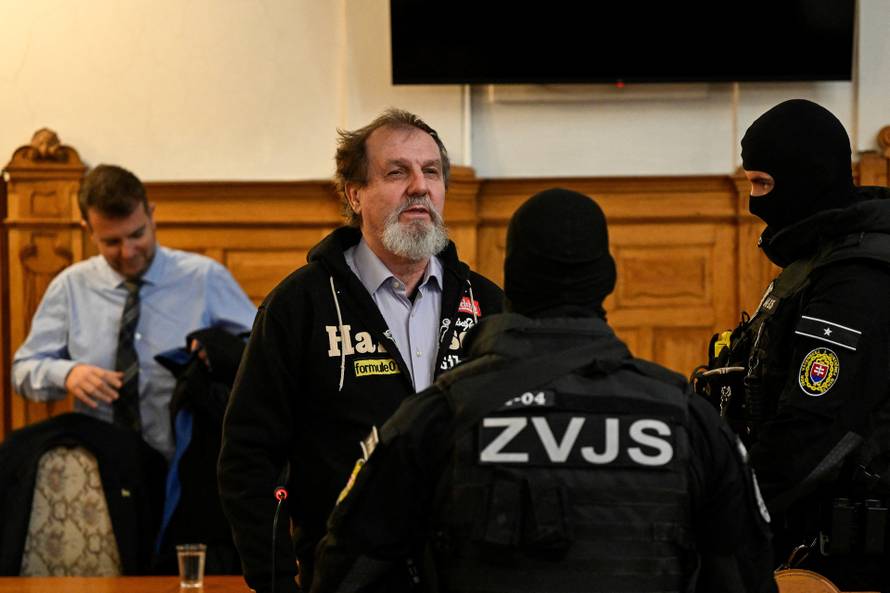 Juraj Cintula, accused of the 2024 attack on Slovak PM Robert Fico, attends the last day of his trial at the Specialised Criminal Court in Banska Bystrica