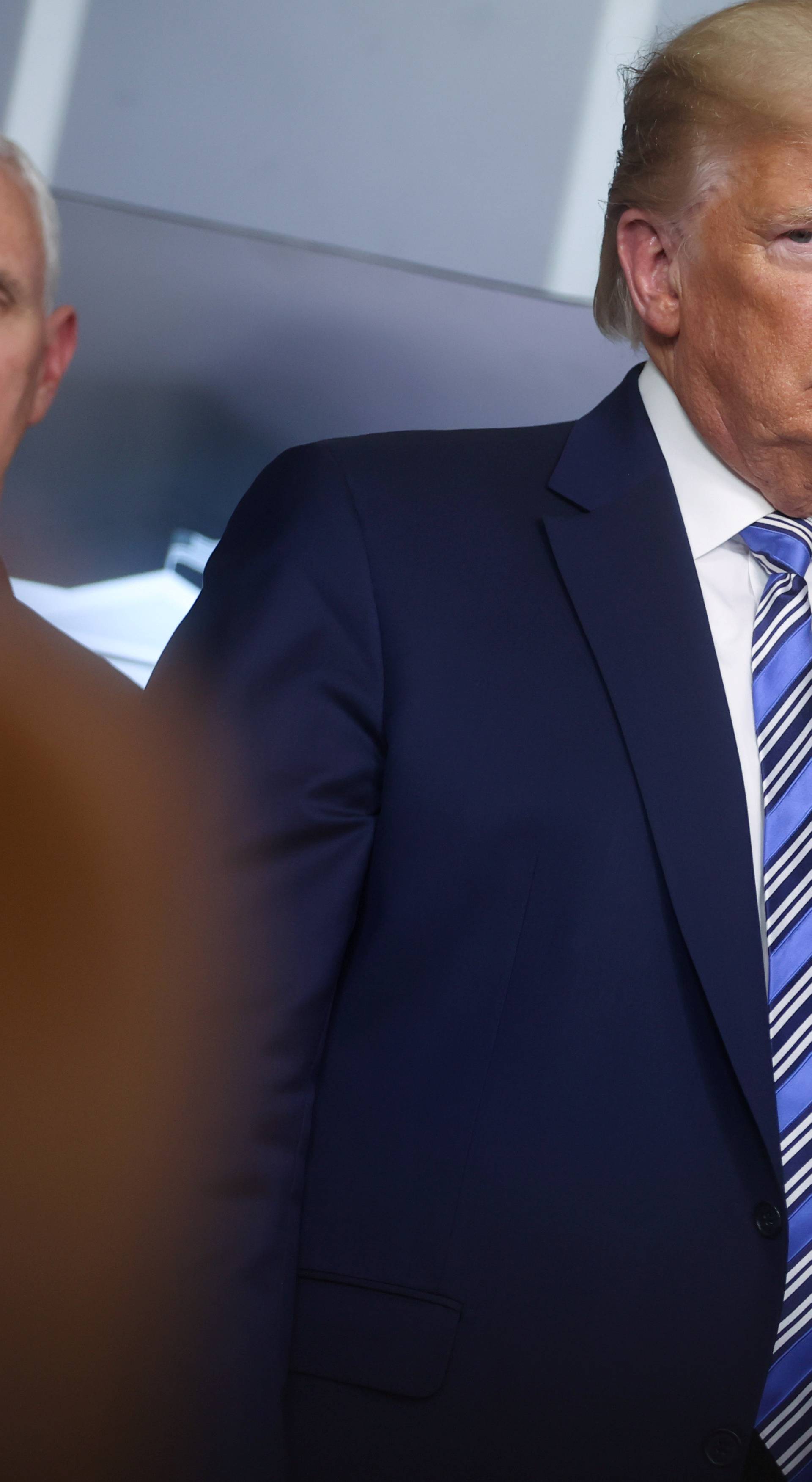 U.S. President Trump, with Pence, leads the daily coronavirus response briefing at the White House in Washington