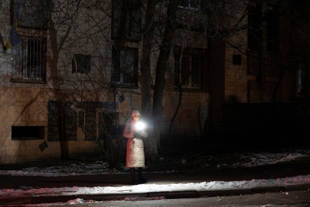 Partial power cuts following Russian attack on Ukrainian energy facilities, in Kyiv