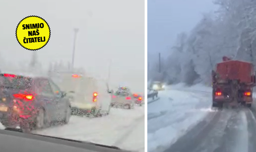 VIDEO Auti bez zimske opreme blokirali su A6 kod Delnica, velika gužva je i na staroj cesti