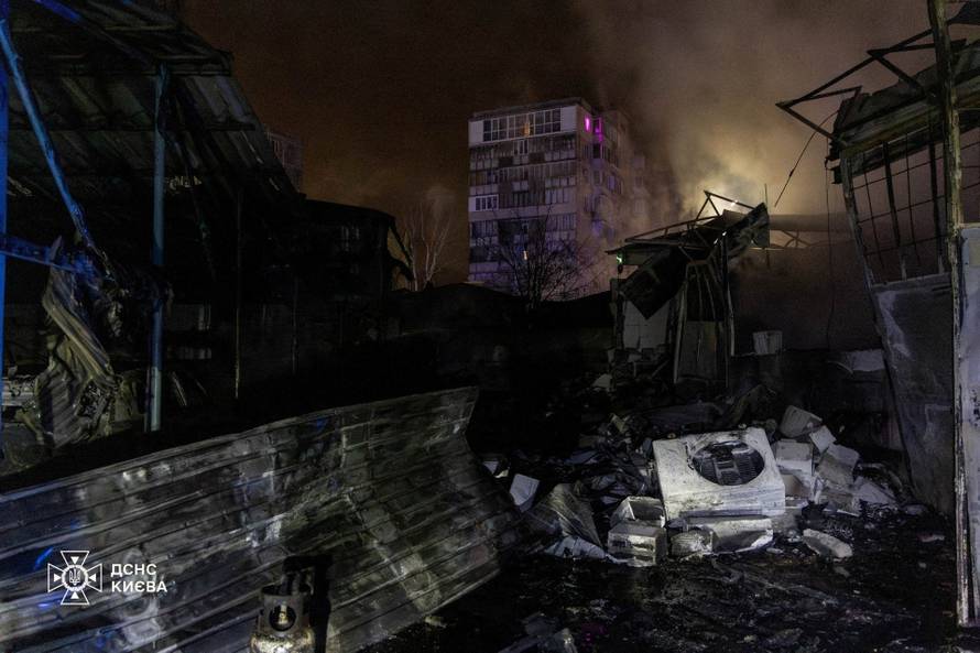 Aftermath of a Russian missile and drone attack in Kyiv