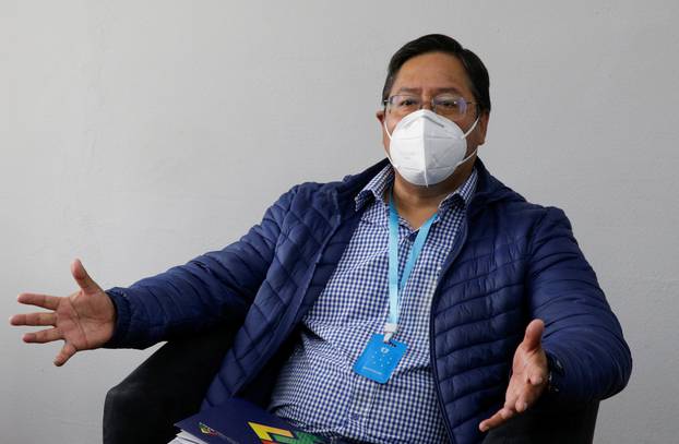 Luis Arce, Presidential candidate for Movement to Socialism party (MAS) is seen during a meeting in La Paz