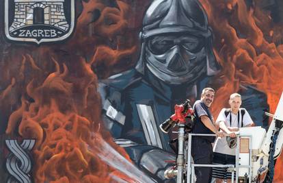Nova atrakcija na zidu: Mural vatrogasca čuva Zagrepčane