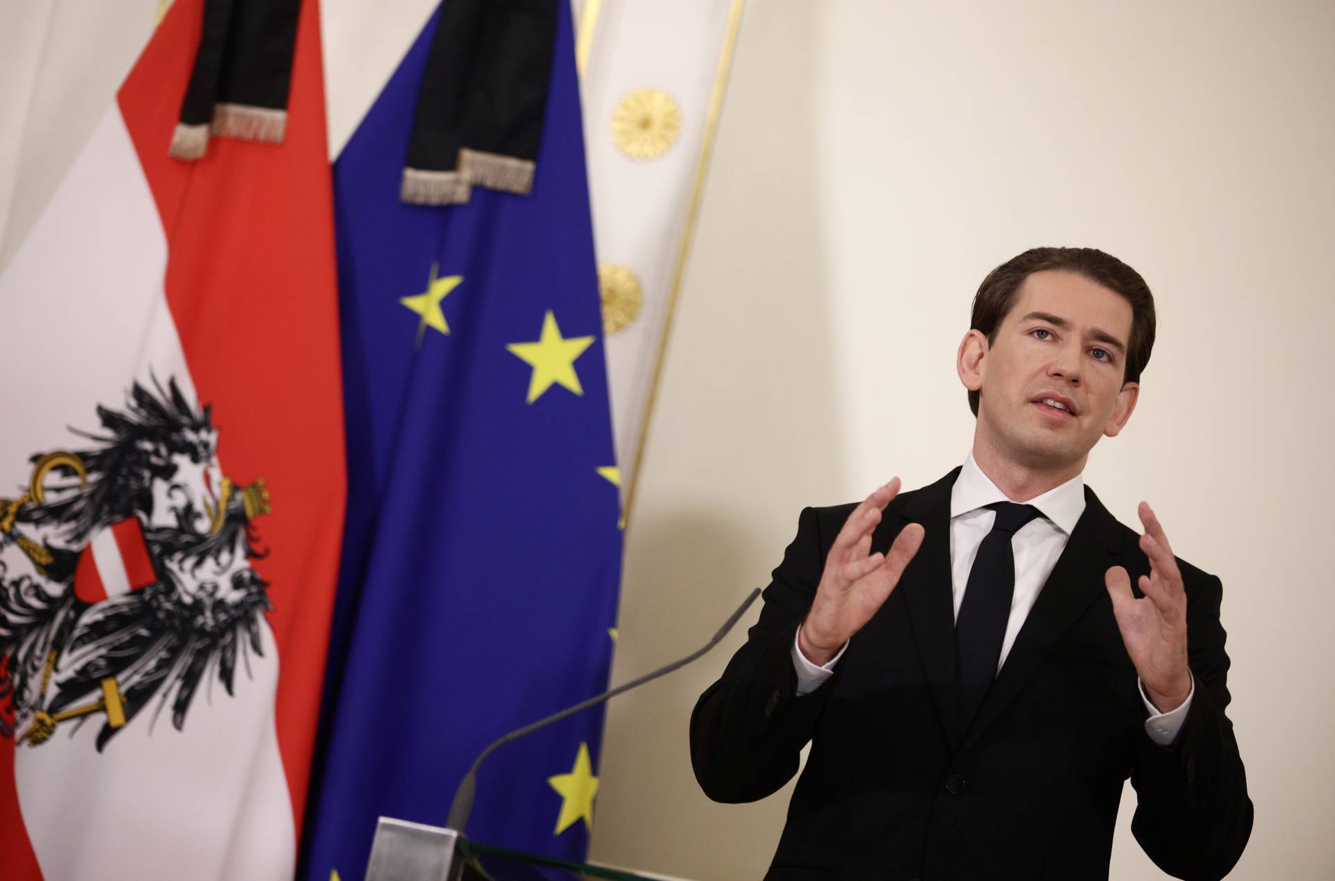 Austria's Chancellor Sebastian Kurz news conference after exchanges of gunfire in Vienna