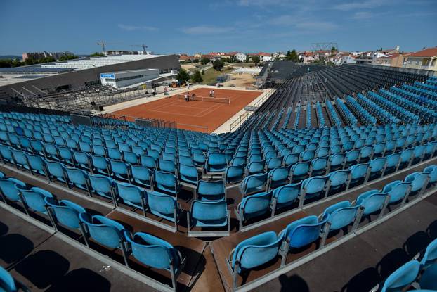 Zadar: Izgradnja teniskog terena na kojemu će se susreti Hrvatska i SAD u Davis Cupu