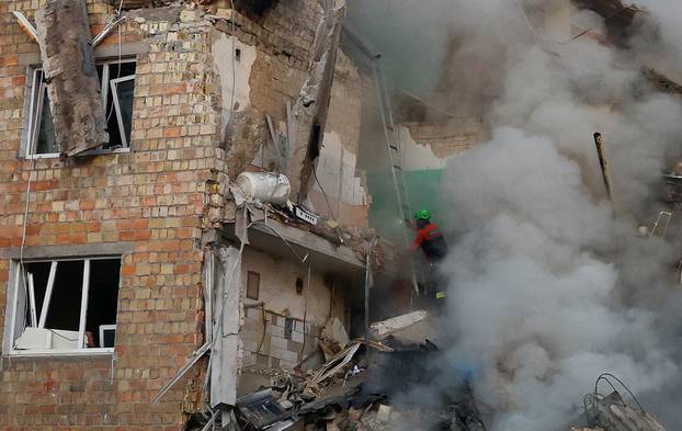 Aftermath of a Russian missile and drone attack in Kyiv