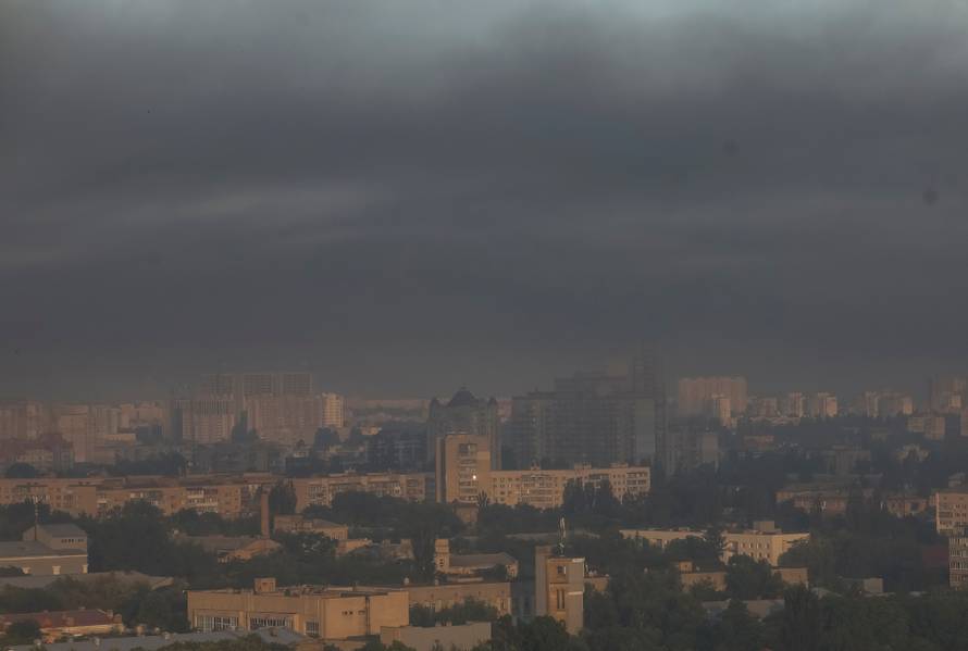 Russian drone and missile strike in Kyiv