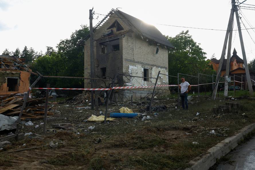 Aftermath of a Russian missile attack in Kyiv region