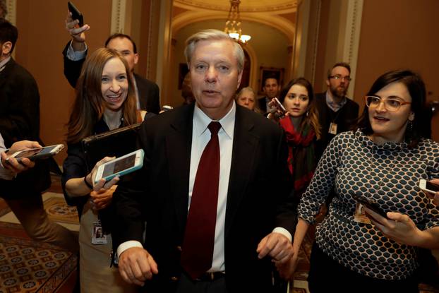 Senator Lindsey Graham (R-SC) speaks to reporters