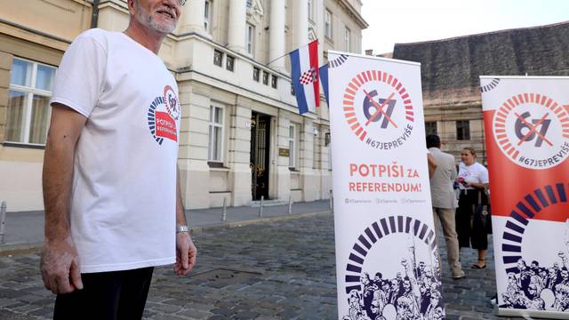 Zagreb: Sindikati odrÅ¾ali konferenciju na temu referenduma "67 je previÅ¡e"