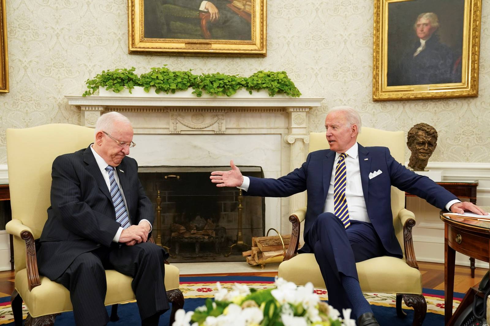 U.S. President Joe Biden meets with Israel's President Reuven Rivlin at the White House in Washington