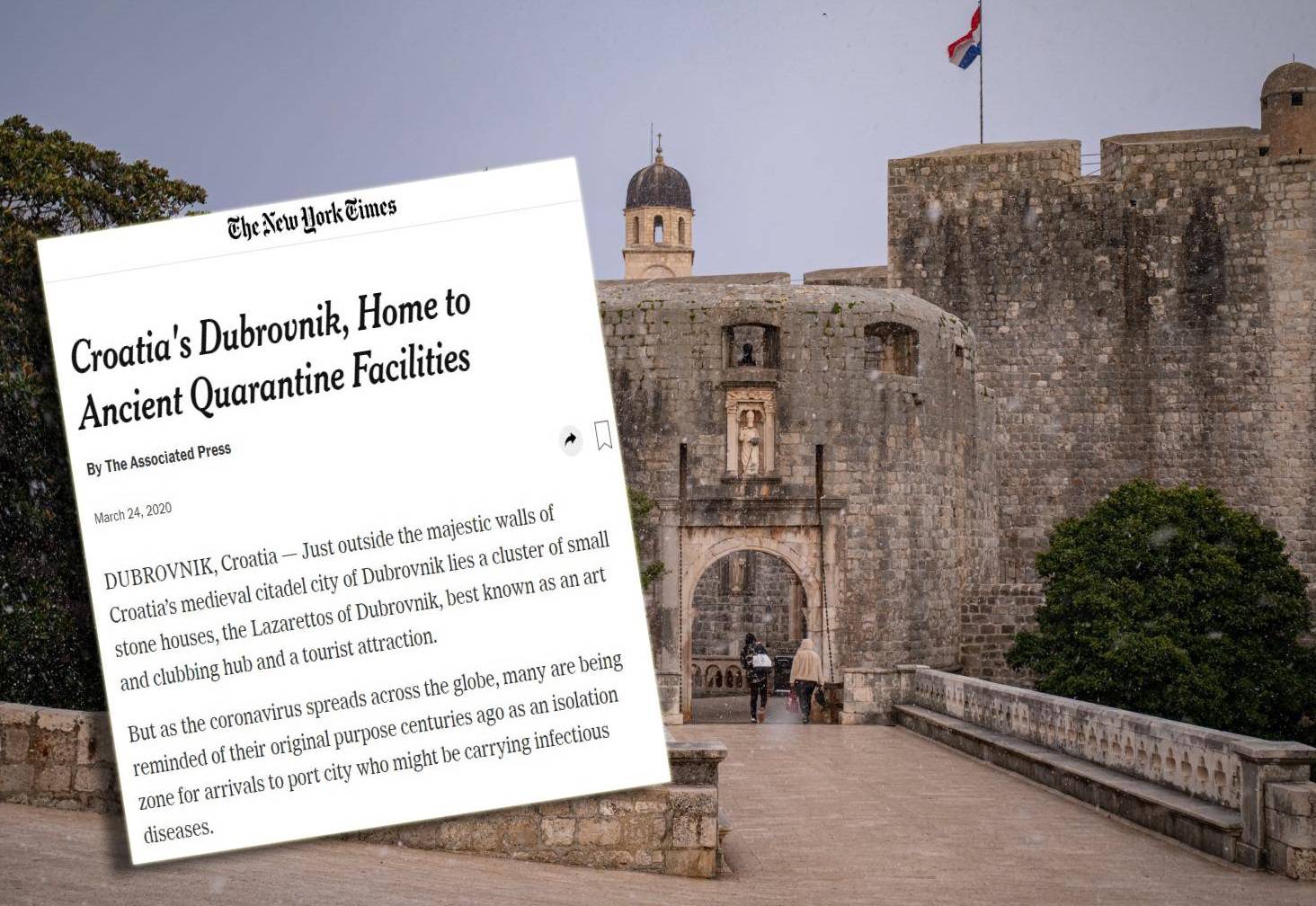 I New York Times piše o prvoj karanteni ikad - u Dubrovniku