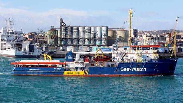 FILE PHOTO: The migrant search and rescue ship Sea Watch 3 arrives at the port of Catania