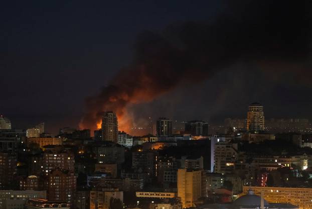 Russian drone and missile strike in Kyiv