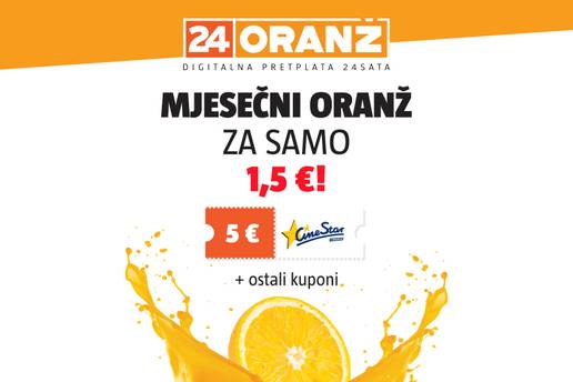 Iskoristi priliku! Ideš u kino gledati Svadbu? Uzmi mjese&ccaron;ni Oran&zcaron; i &ccaron;astimo te kokicama i pi&cacute;em u CineStaru! U&zcaron;ivaj u neograni&ccaron;enom pristupu sadr&zcaron;aju portala 24sata.hr punih mjesec dana i iskoristi sve benefite mjese&ccaron;nog paketa Oran&zcaron;a po najpovoljnoj cijeni, uklju&ccaron;uju&cacute;i kupon za kokice i pi&cacute;e u CineStaru