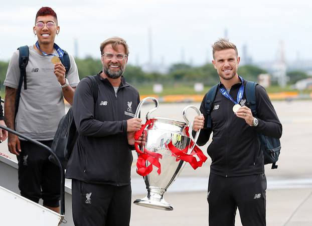 Champions League - Liverpool arrive back in Liverpool