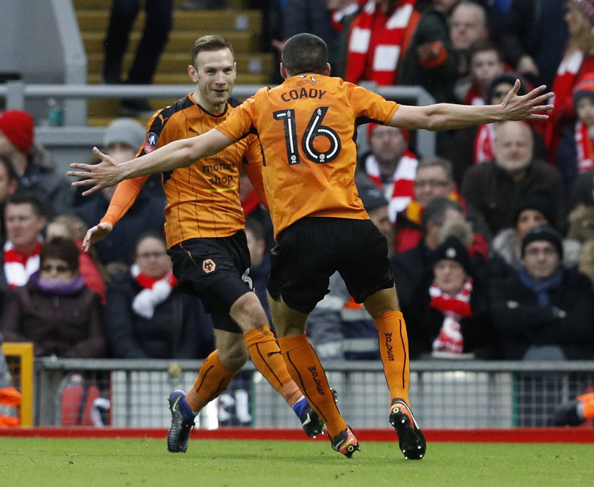 Wolverhampton Wanderers' Andreas Weimann celebrates scoring their second goal