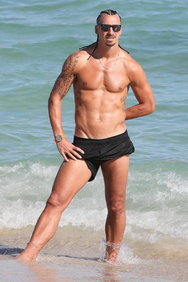 AC Milan star Zlatan Ibrahimovic soaks up the Miami sun!