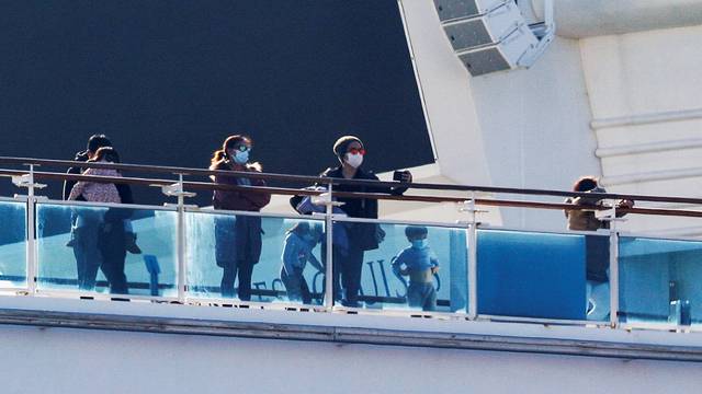 Cruise ship Diamond Princess at Daikoku Pier Cruise Terminal in Yokohama