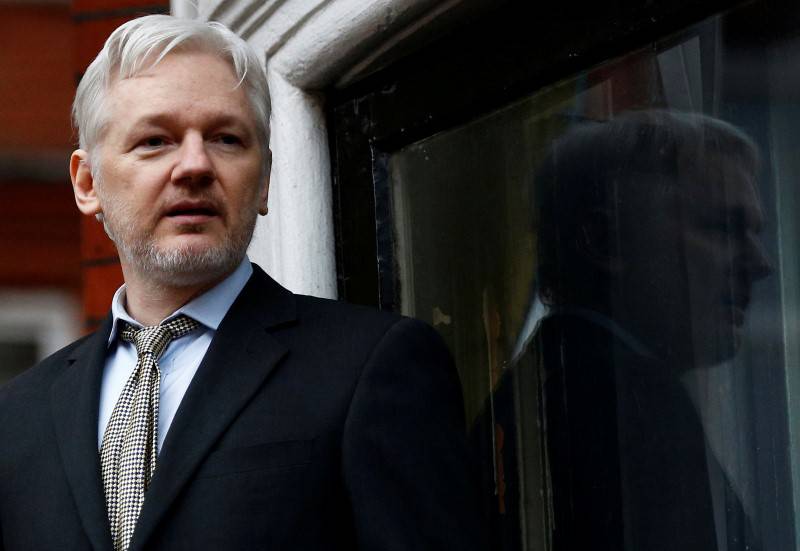 WikiLeaks founder Julian Assange makes a speech from the balcony of the Ecuadorian Embassy, in central London