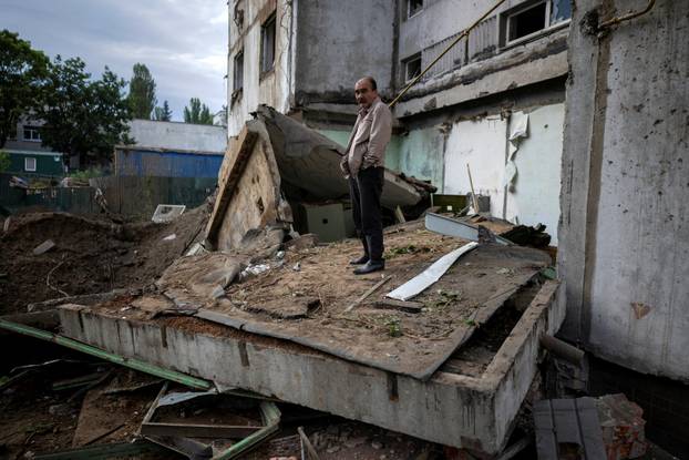 Aftermath of Russian missile and drone attack in Kyiv