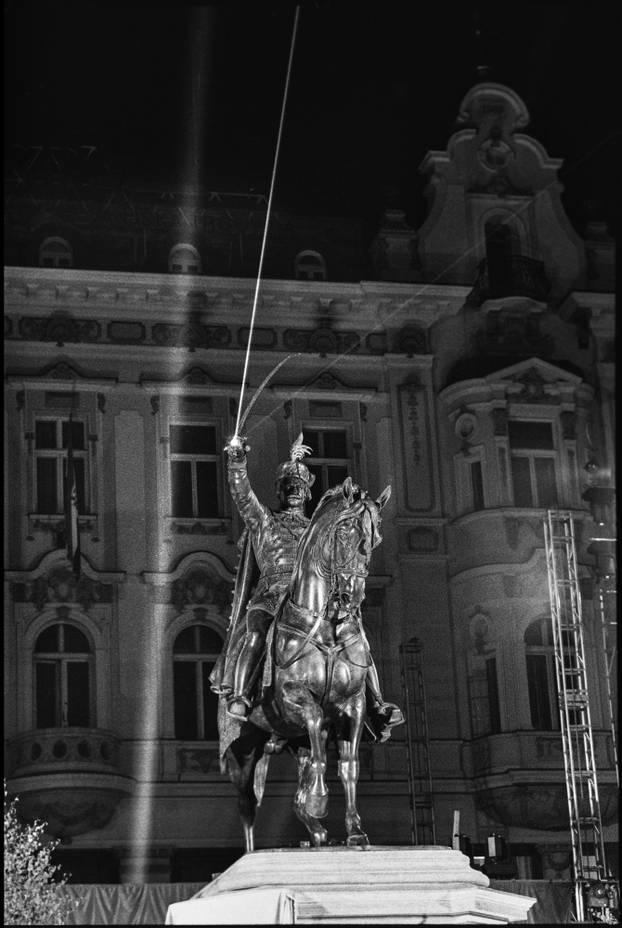 Zagreb: Svečano otkrivanje spomenika banu Josipu Jelačiću na istoimenom trgu, 15.10.1990.