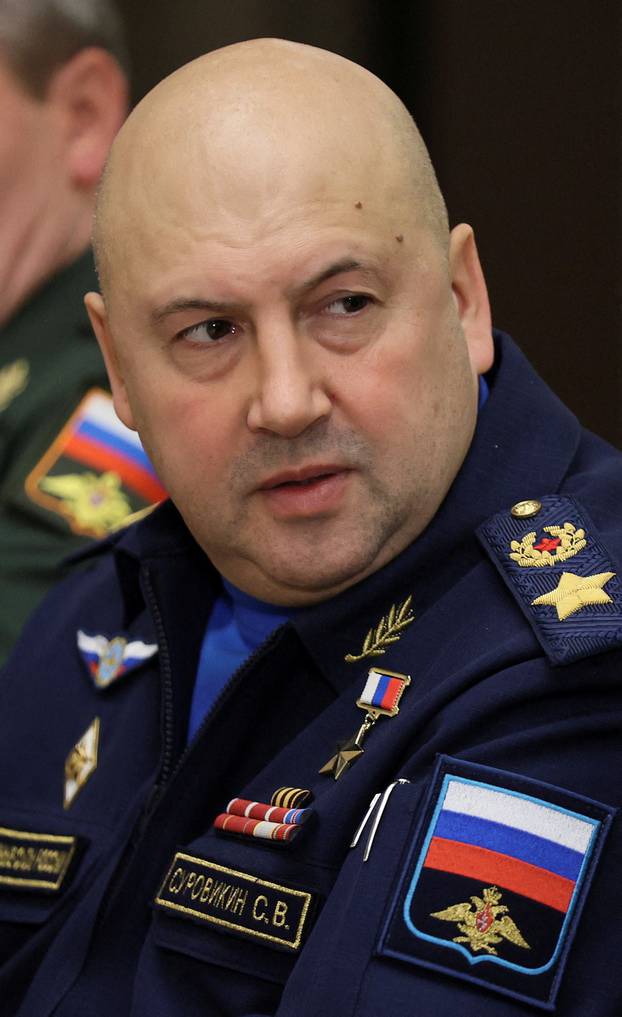 FILE PHOTO: Commander of Russia's Aerospace Forces Sergei Surovikin attends a meeting in Sochi