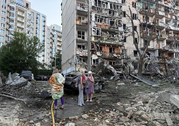 Russian missile and drone strike in Kyiv