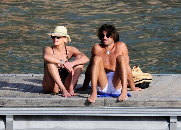 Hollywood actress Sharon Stone 60yrs seen on a Romantic holiday with her new boyfriend,  Italian property magnet boyfriend Angelo Boffa 41 yrs in Spain.