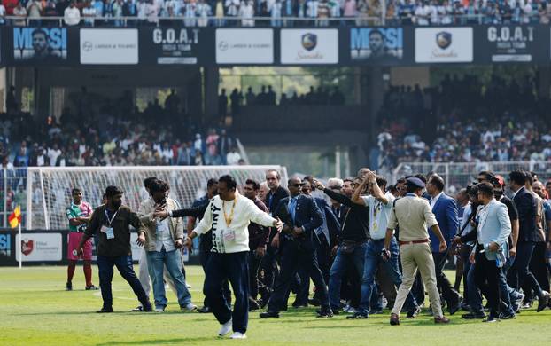 Argentine soccer star Lionel Messi on a whirlwind tour of India