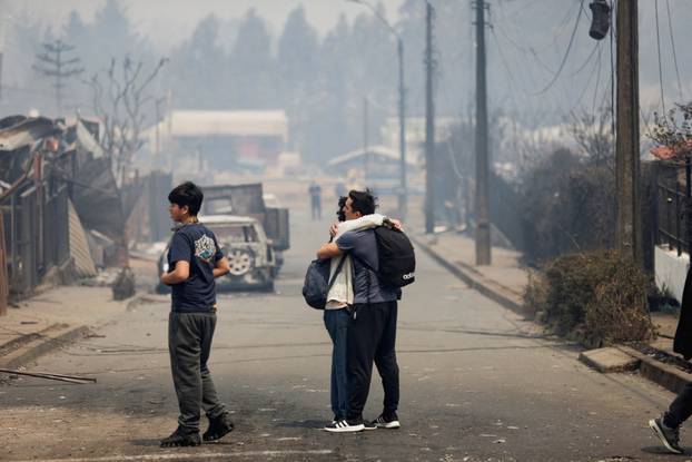 Wildfire burns in Chile