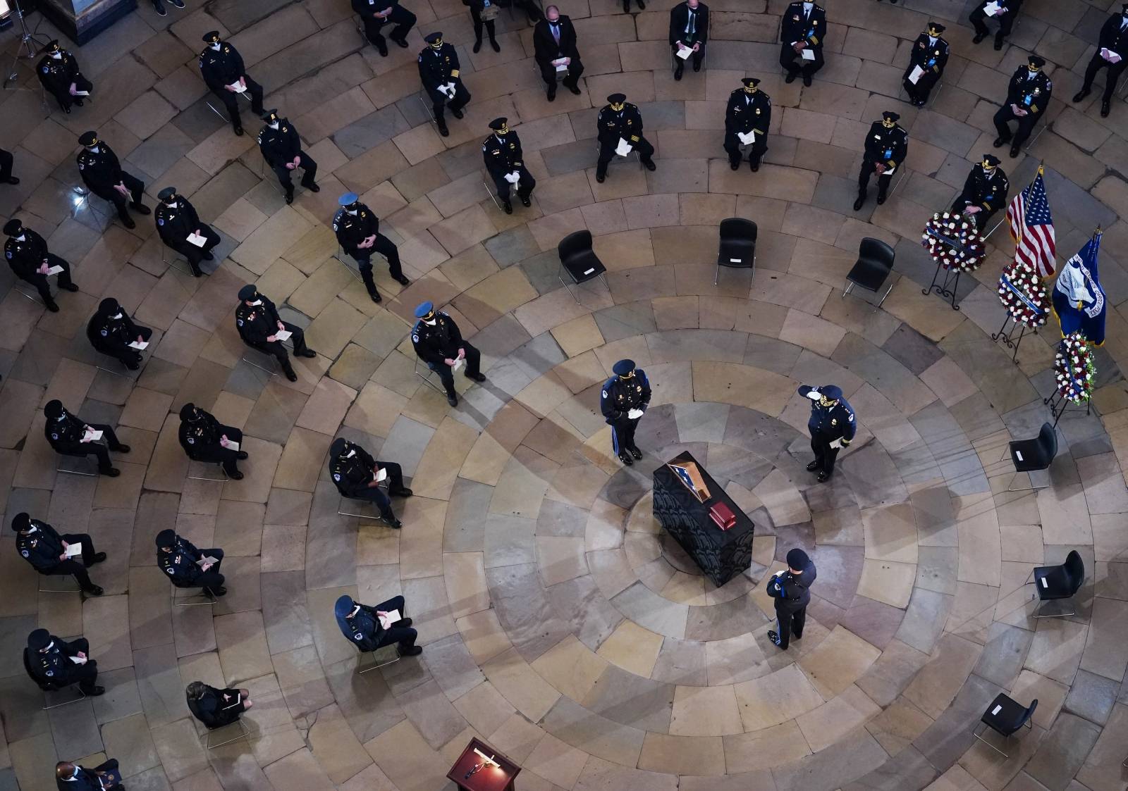 Police Officer Sicknick lies in honor in U.S. Capitol Rotunda