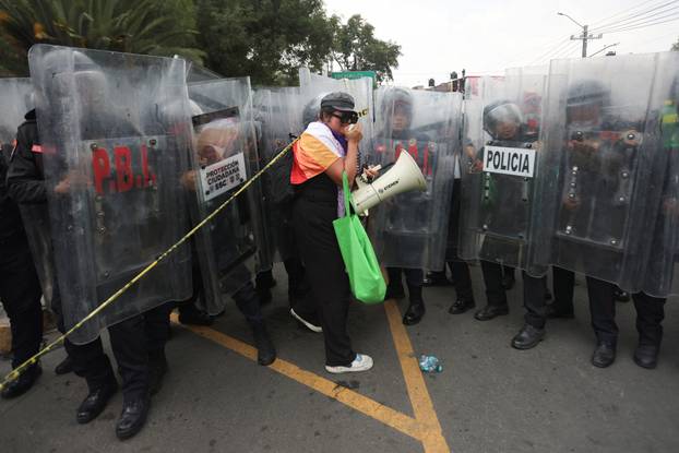 Protest march ahead of the opening match of the 2026 FIFA World Cup in Mexico City