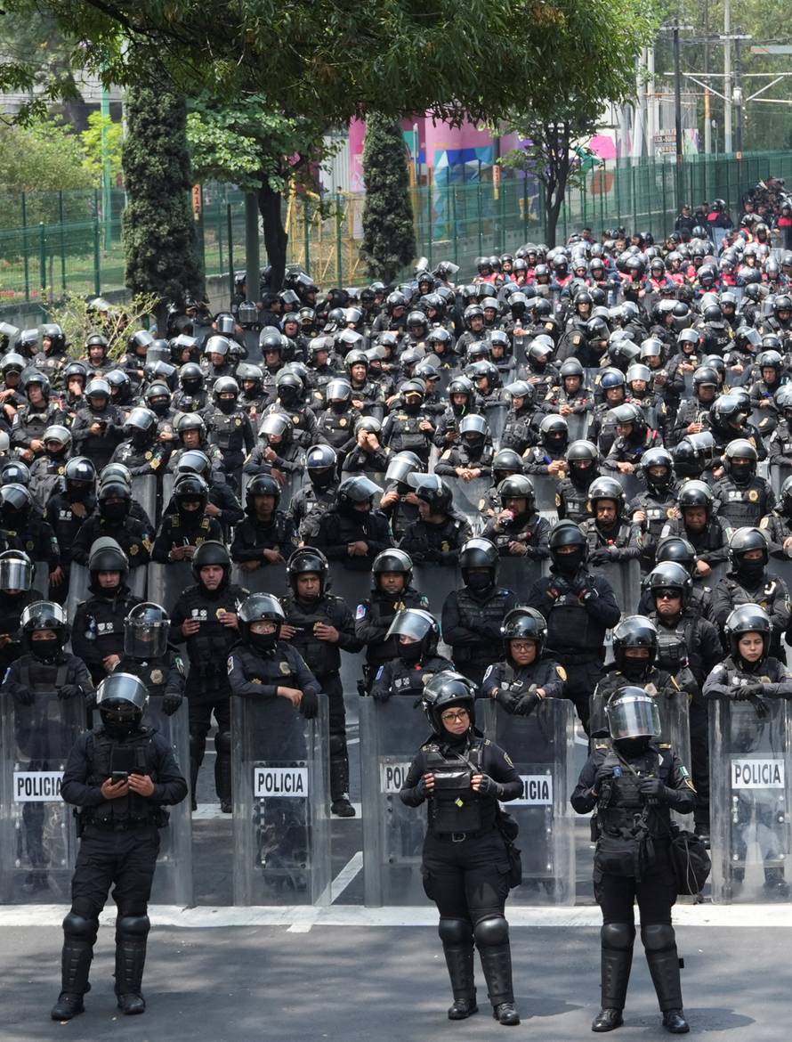 Protest march ahead of the opening match of the 2026 FIFA World Cup, in Mexico City