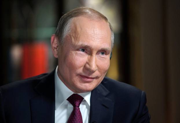 Russian President Putin attends an interview with NBC