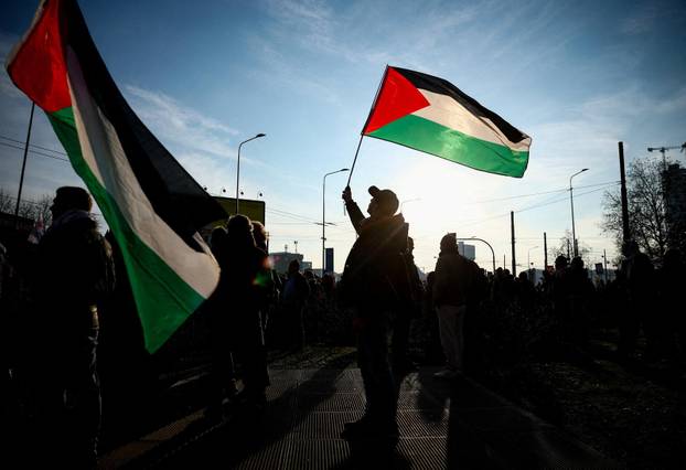 Demonstrators protest the 2026 Winter Olympics in Milan