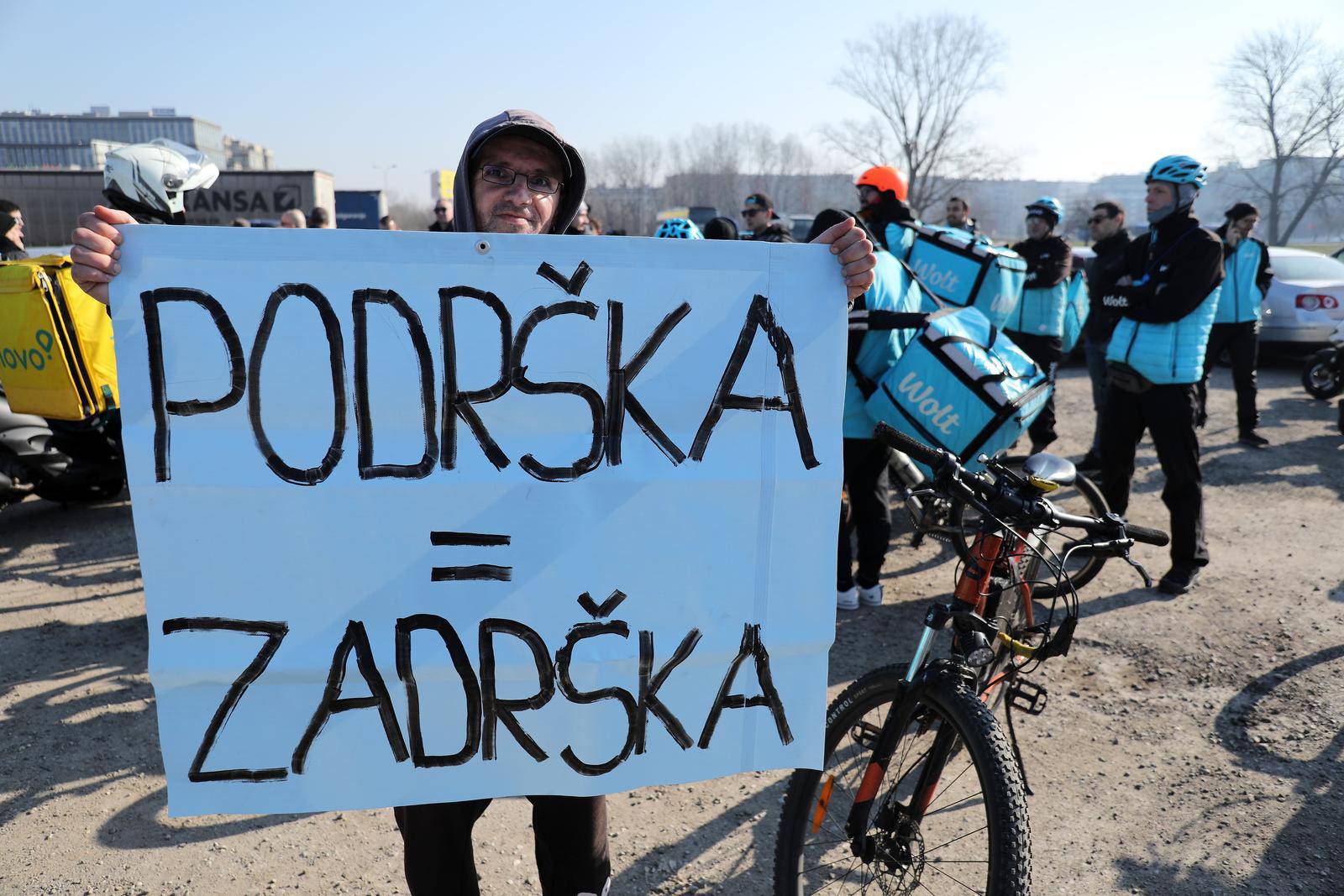Zagreb: Prosvjed dostavljača Wolta