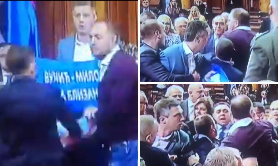 Četnik upao u srpsku skupštinu i zakuhao frku zbog Crne Gore