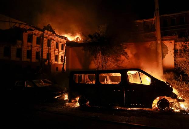 Russian missile strike in Kyiv