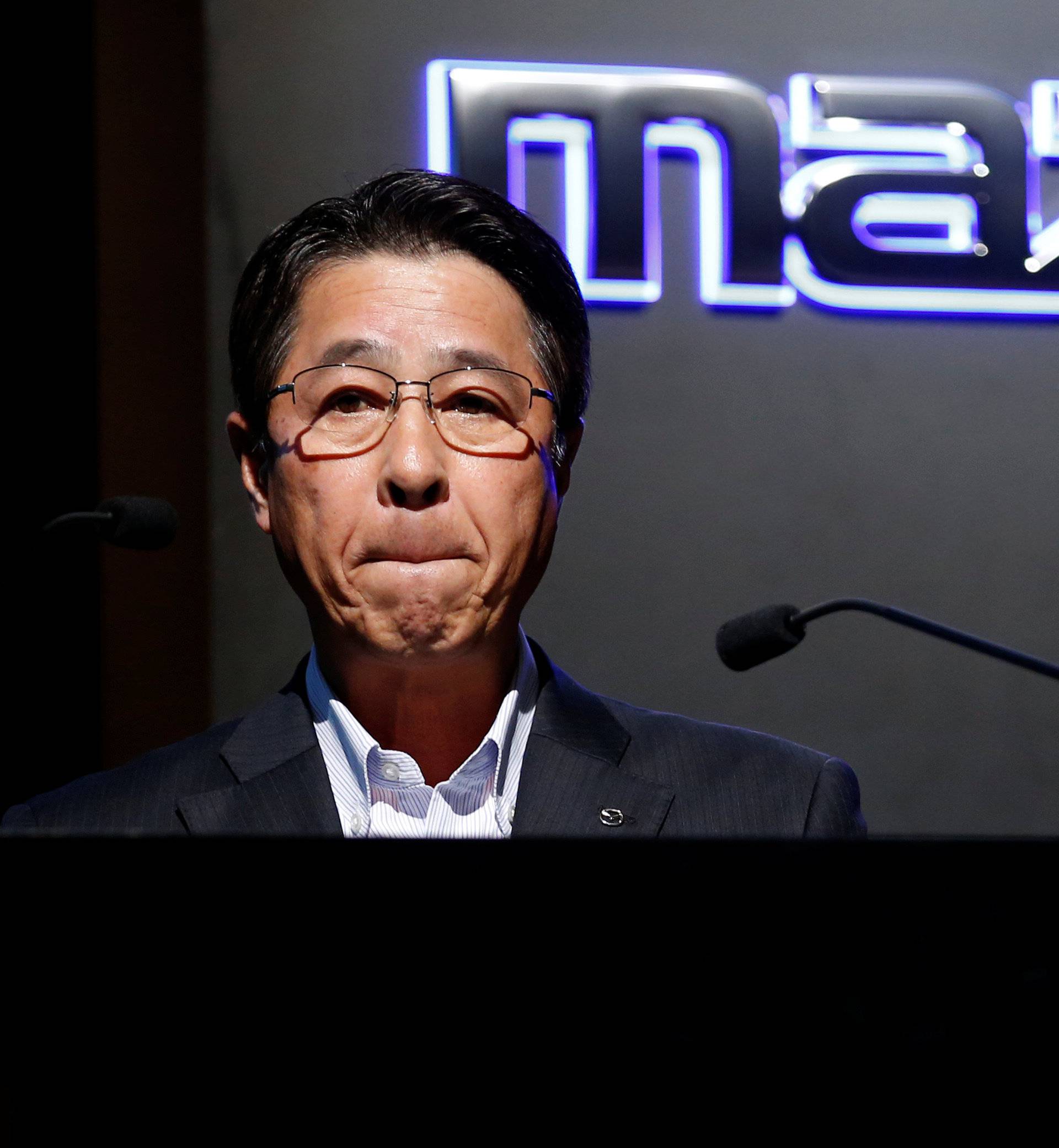 Mazda Motor President Masamichi Kogai speaks at a news conference in Tokyo