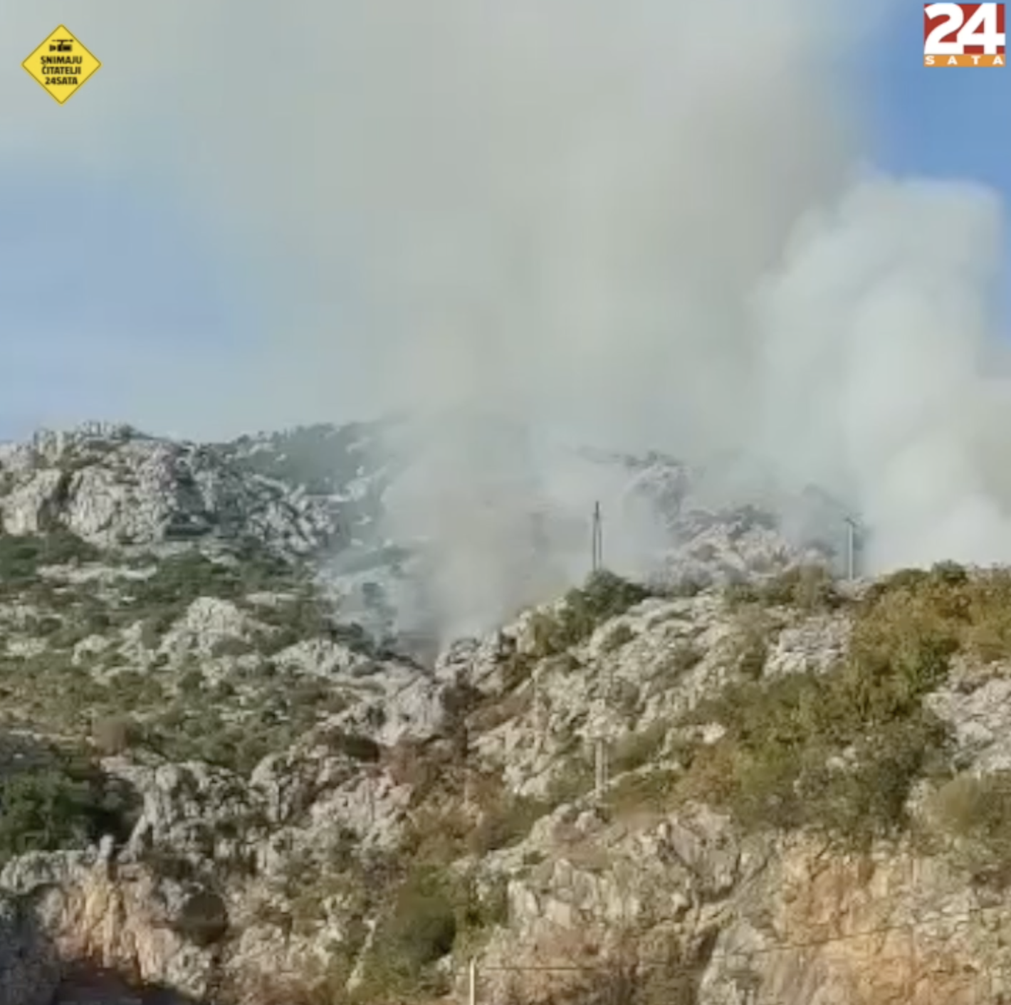 VIDEO Gori na Velebitu kod Karlobaga: 'Vatra se širi prema vrhu, stigla i dva kanadera'